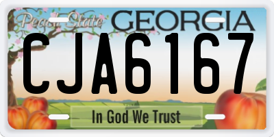 GA license plate CJA6167