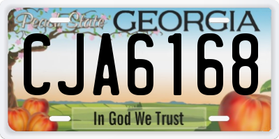 GA license plate CJA6168