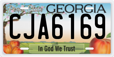 GA license plate CJA6169
