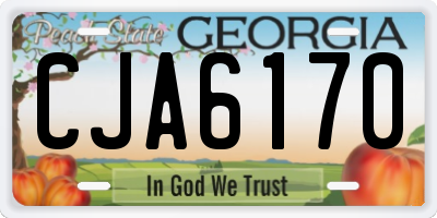 GA license plate CJA6170