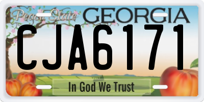 GA license plate CJA6171