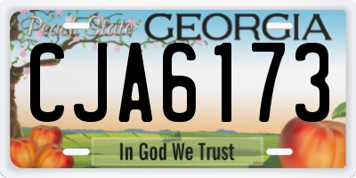 GA license plate CJA6173