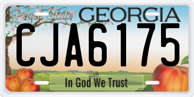 GA license plate CJA6175