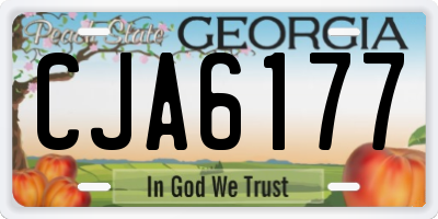 GA license plate CJA6177