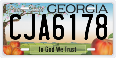 GA license plate CJA6178