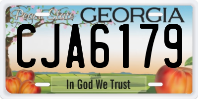 GA license plate CJA6179