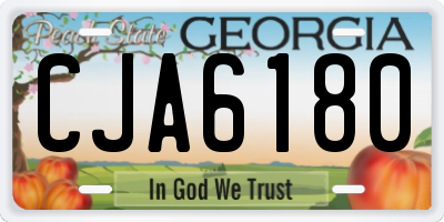 GA license plate CJA6180