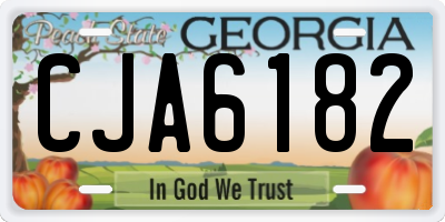 GA license plate CJA6182