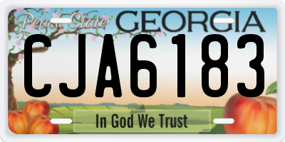 GA license plate CJA6183