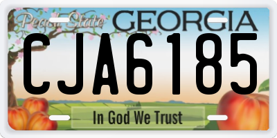 GA license plate CJA6185