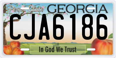 GA license plate CJA6186