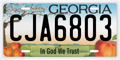 GA license plate CJA6803