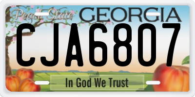 GA license plate CJA6807