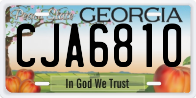 GA license plate CJA6810