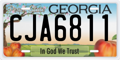 GA license plate CJA6811