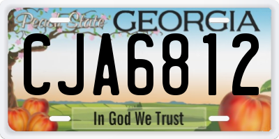 GA license plate CJA6812