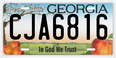 GA license plate CJA6816