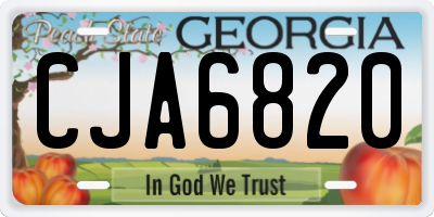 GA license plate CJA6820