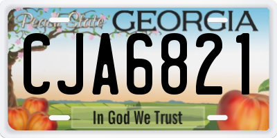 GA license plate CJA6821