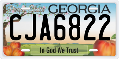 GA license plate CJA6822