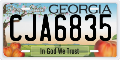 GA license plate CJA6835