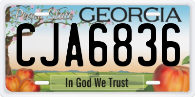 GA license plate CJA6836