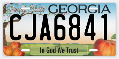 GA license plate CJA6841