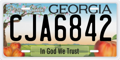 GA license plate CJA6842