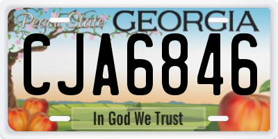 GA license plate CJA6846