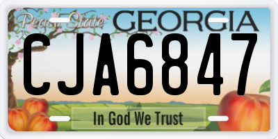 GA license plate CJA6847