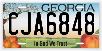 GA license plate CJA6848