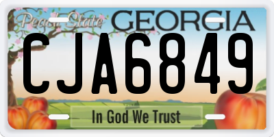 GA license plate CJA6849