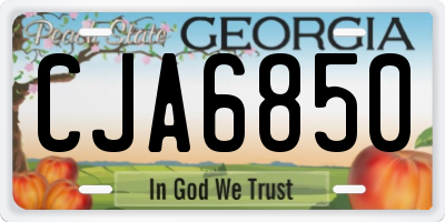 GA license plate CJA6850