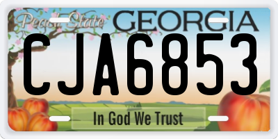 GA license plate CJA6853