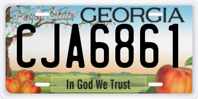 GA license plate CJA6861