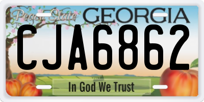 GA license plate CJA6862