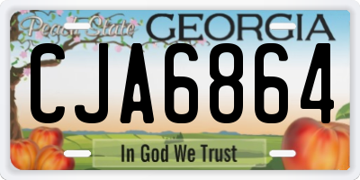 GA license plate CJA6864