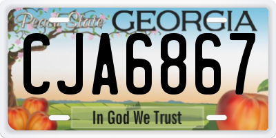 GA license plate CJA6867