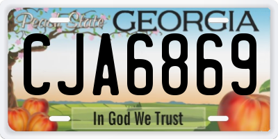 GA license plate CJA6869