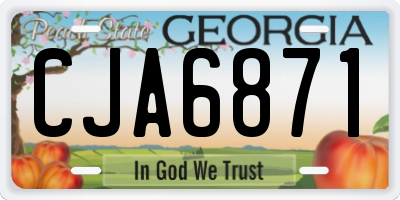 GA license plate CJA6871