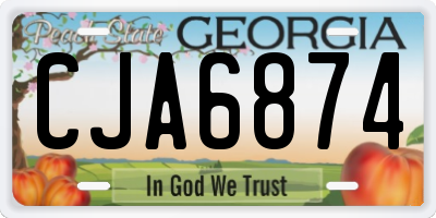 GA license plate CJA6874