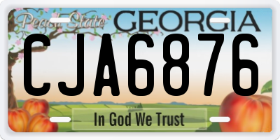 GA license plate CJA6876