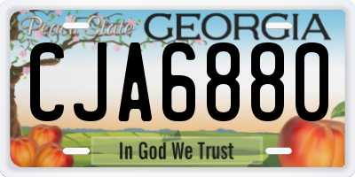 GA license plate CJA6880
