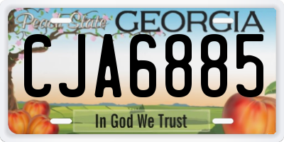 GA license plate CJA6885