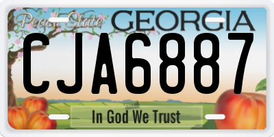 GA license plate CJA6887
