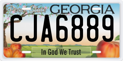GA license plate CJA6889