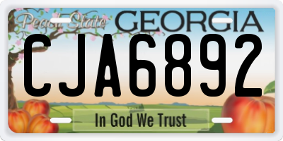 GA license plate CJA6892
