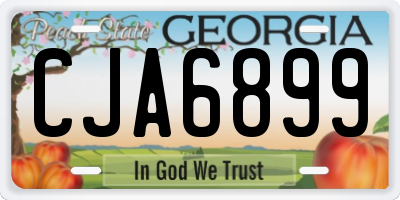 GA license plate CJA6899
