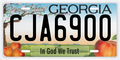 GA license plate CJA6900
