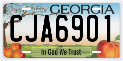 GA license plate CJA6901